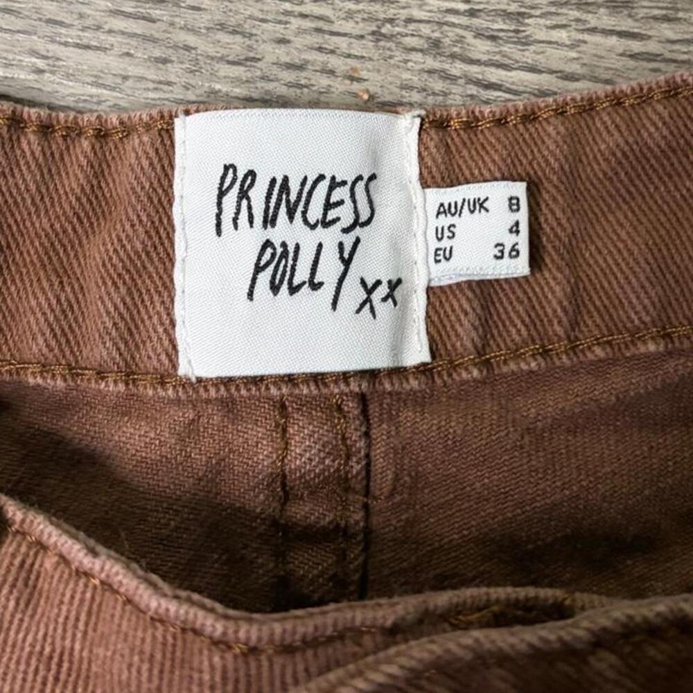 Princess Polly Brown Cargo Pants - Size 4 - Picture 4 of 6